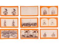 [CIVIL WAR]. A group of 9 stereoviews related to important individuals including George A. CUSTER, William T. SHERMAN, and others. Hartford, CT: Taylor & Huntington, ca 1890s.