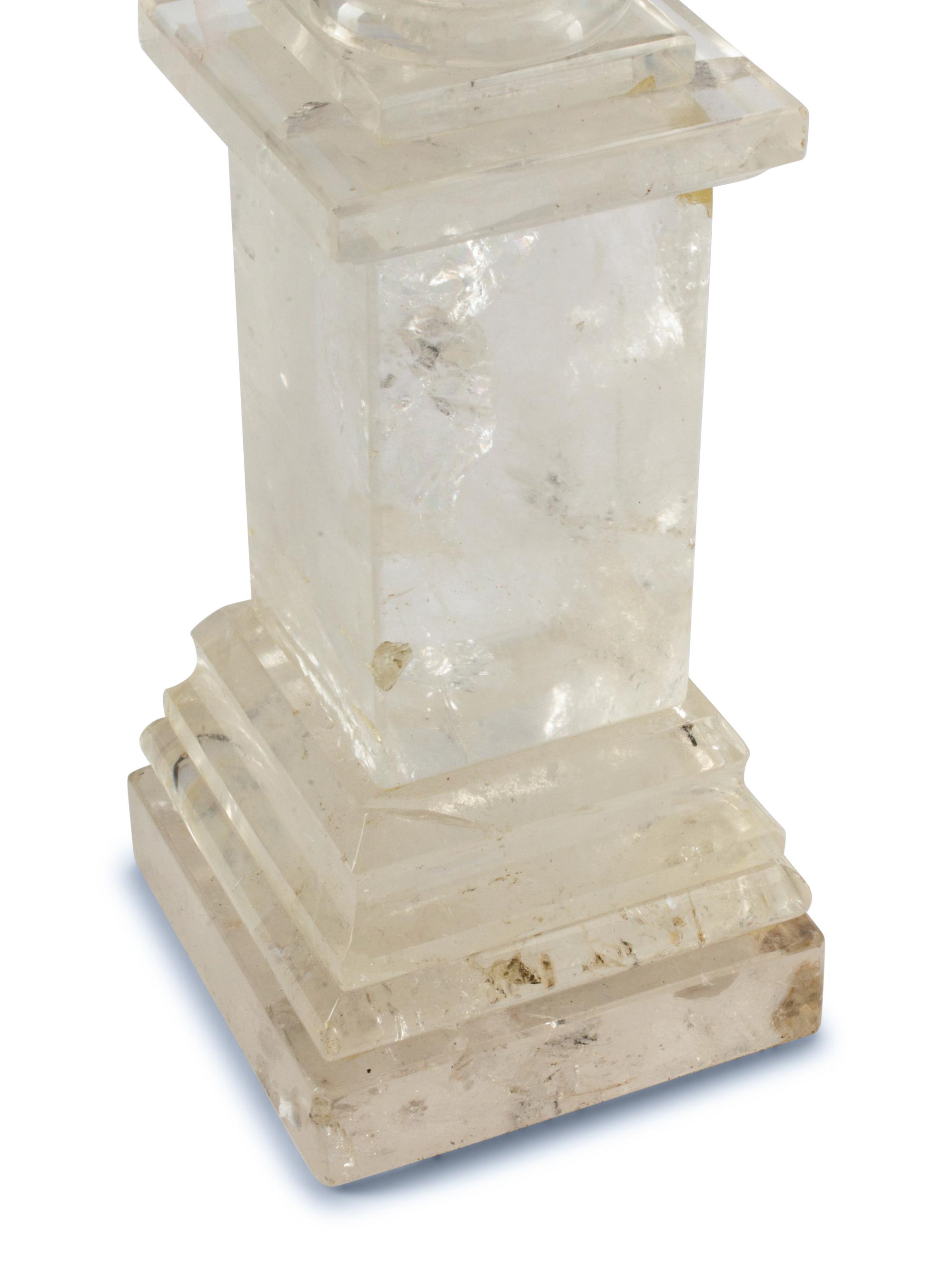 A Pair of Rock Crystal Tazza Ornaments