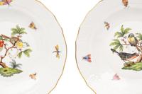 A Set of Thirteen Herend Rothschild Bird Porcelain Dessert Plates