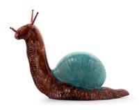 A Large Glazed Pottery Figure of a Snail