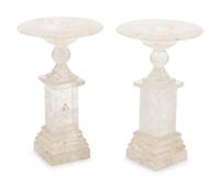 A Pair of Neoclassical Style Rock Crystal Tazze