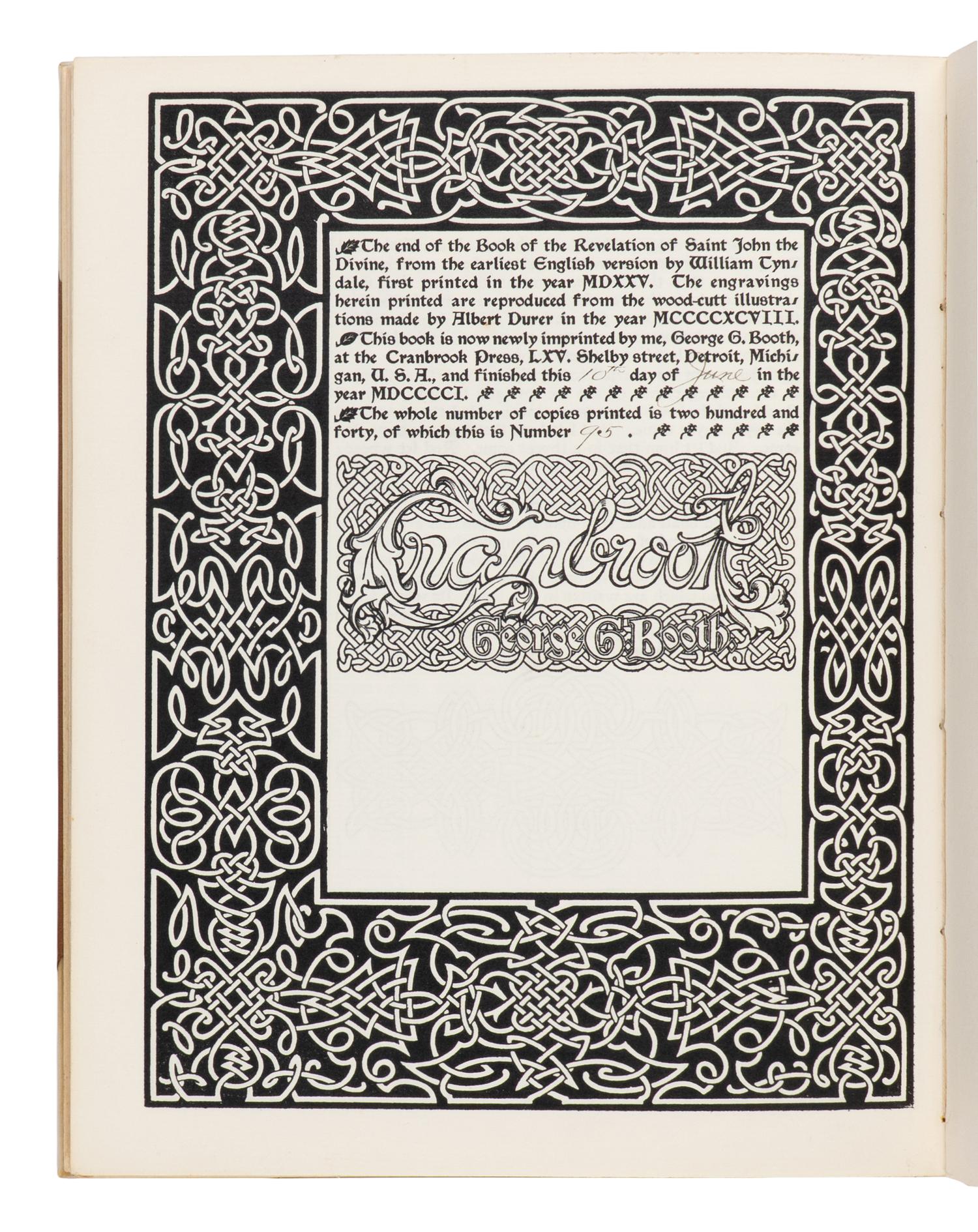 [Private Press] [Cranbrook Press] The Revelation of Saint John the Divine
