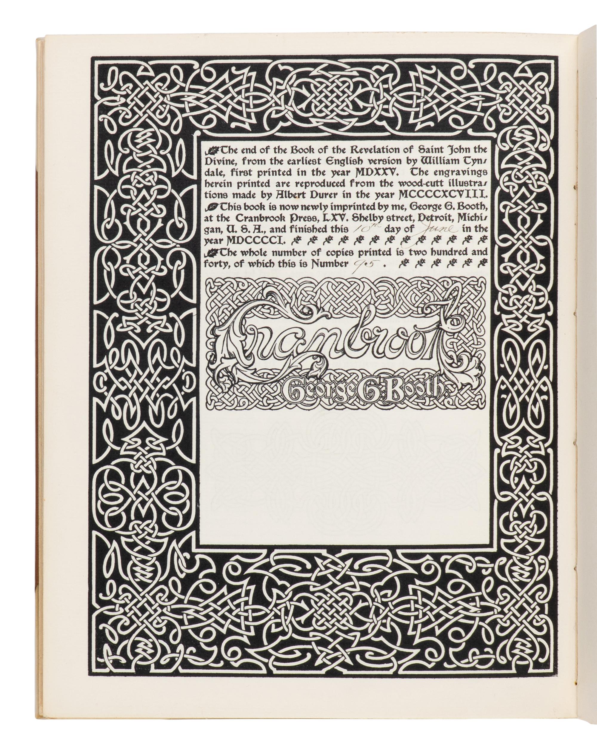 [Private Press] [Cranbrook Press] The Revelation of Saint John the Divine