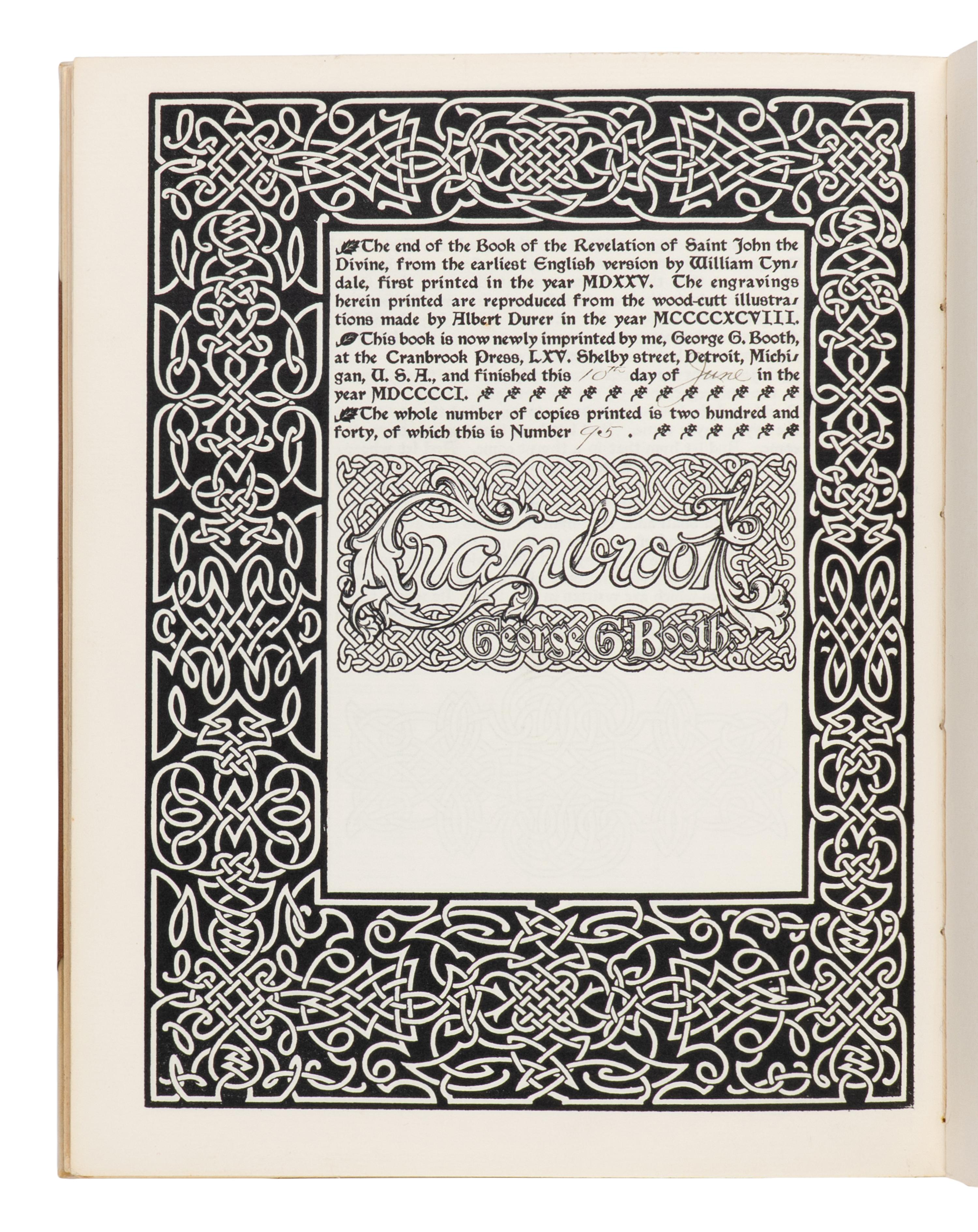 [Private Press] [Cranbrook Press] The Revelation of Saint John the Divine