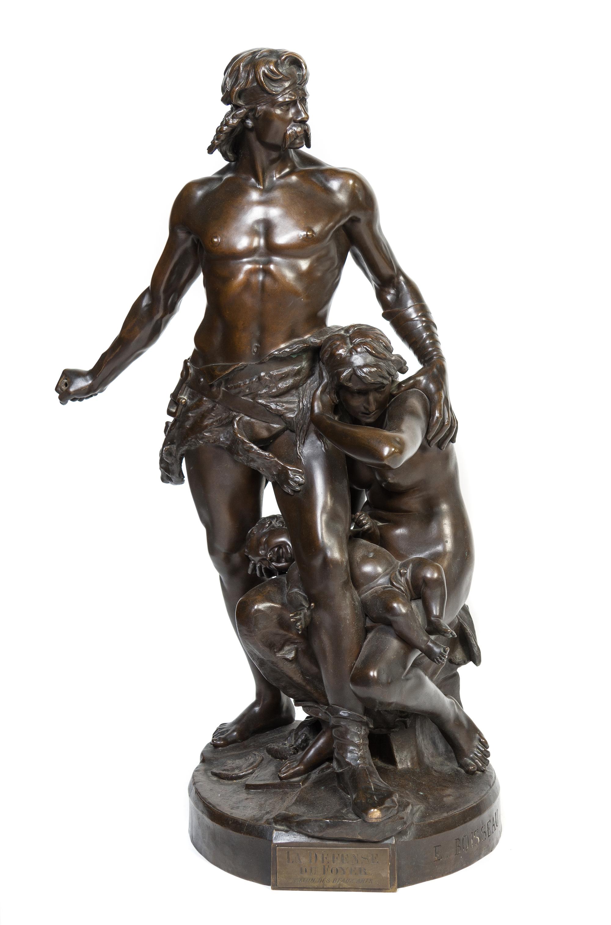 A French Bronze Figural Group Height 35 inches. — EMILE-ANDRE BOISSEAU (1842-1923)