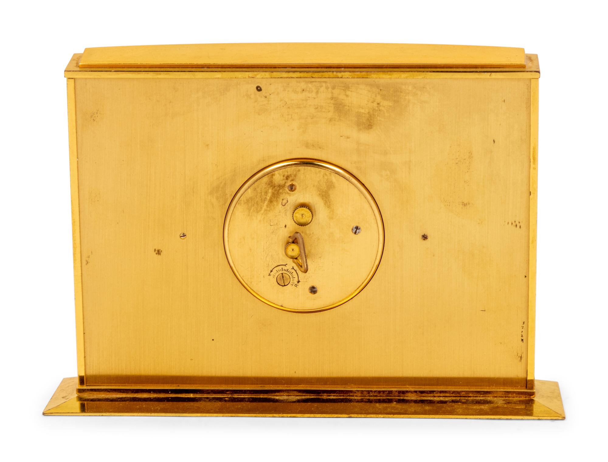 A Tiffany & Co. Brass Desk Clock
