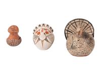 Trio of Pueblo Pottery Turkeys