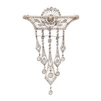 Edwardian, Diamond and Cultured Pearl Brooch