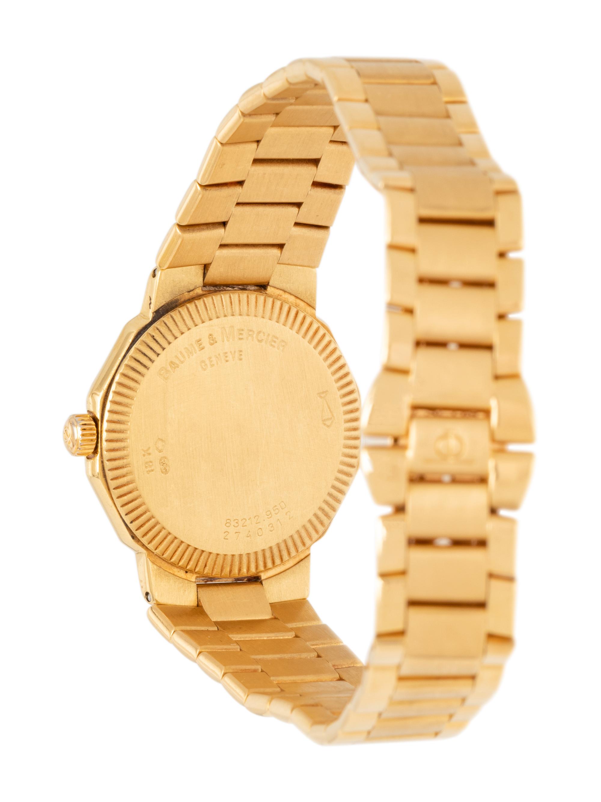 BAUME & MERCIER, 18K YELLOW GOLD AND DIAMOND 'RIVIERA' WRISTWATCH