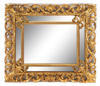 An Italian Rococo Style Giltwood Mirror Height 49 x width 57 inches. — LATE 19TH/EARLY 20TH CENTURY
