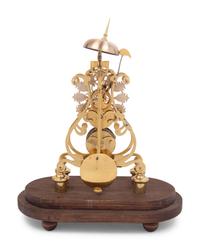 A Brass Skeleton Clock
