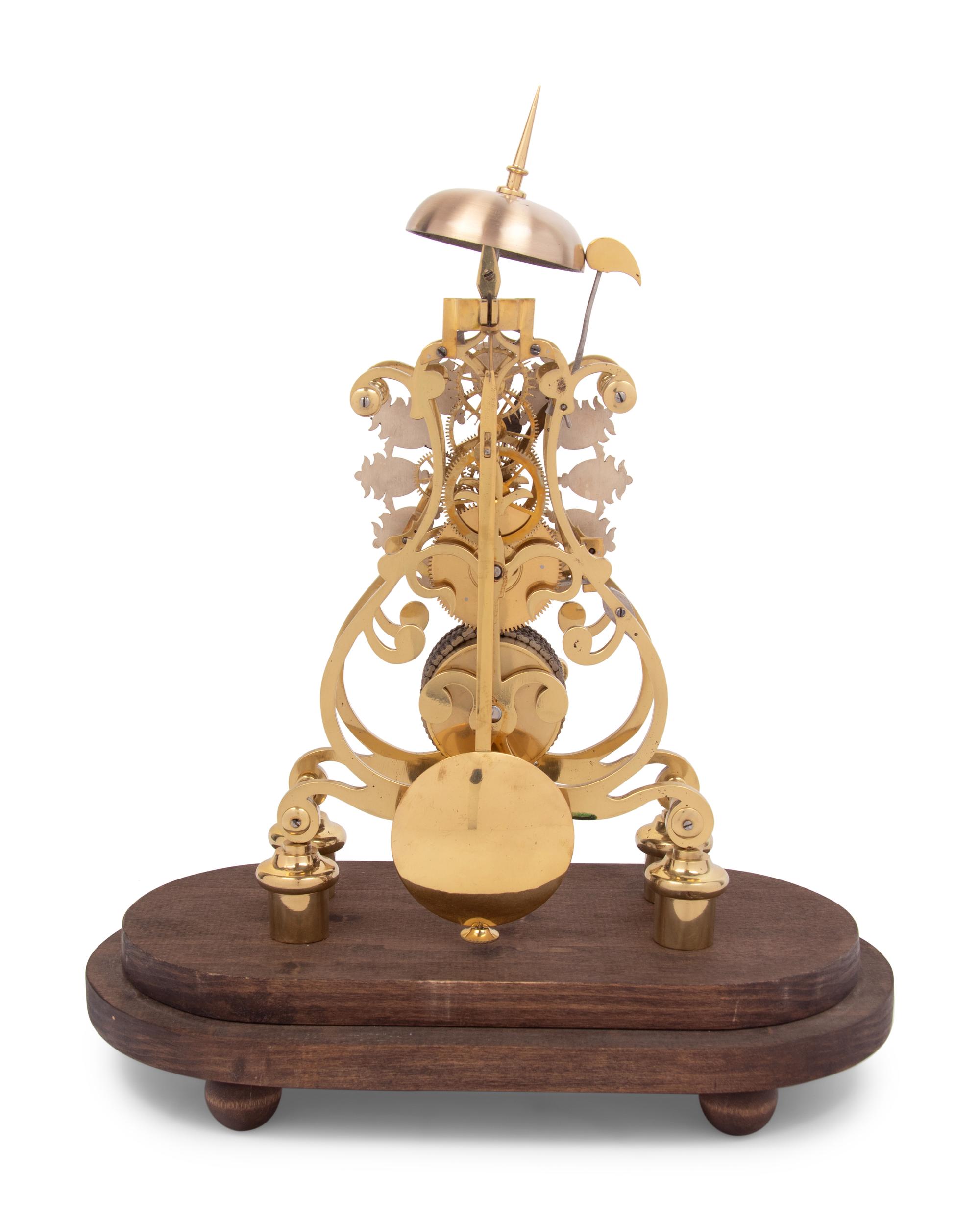 A Brass Skeleton Clock
