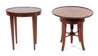 Two Georgian Style Mahogany End Tables Height of taller 20 inches. — 19TH AND 20TH CENTURY