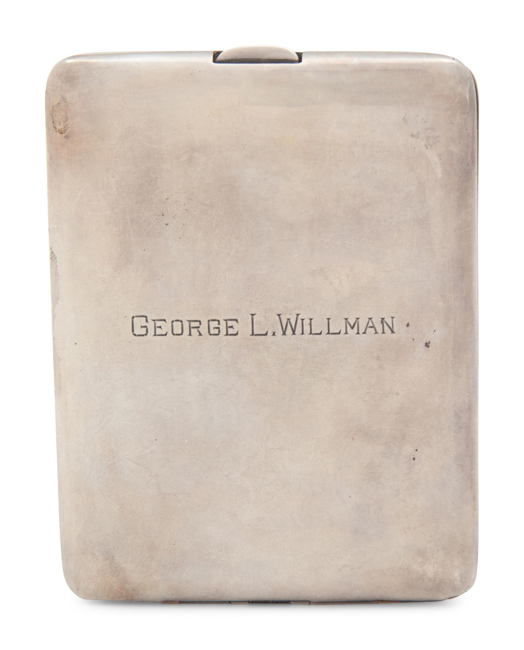 An American Silver and 14-Karat Gold Cigarette Case