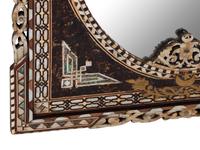 A Pair of Levantine Bronze Mounted Marquetry and Mother-of-Pearl Mirrors