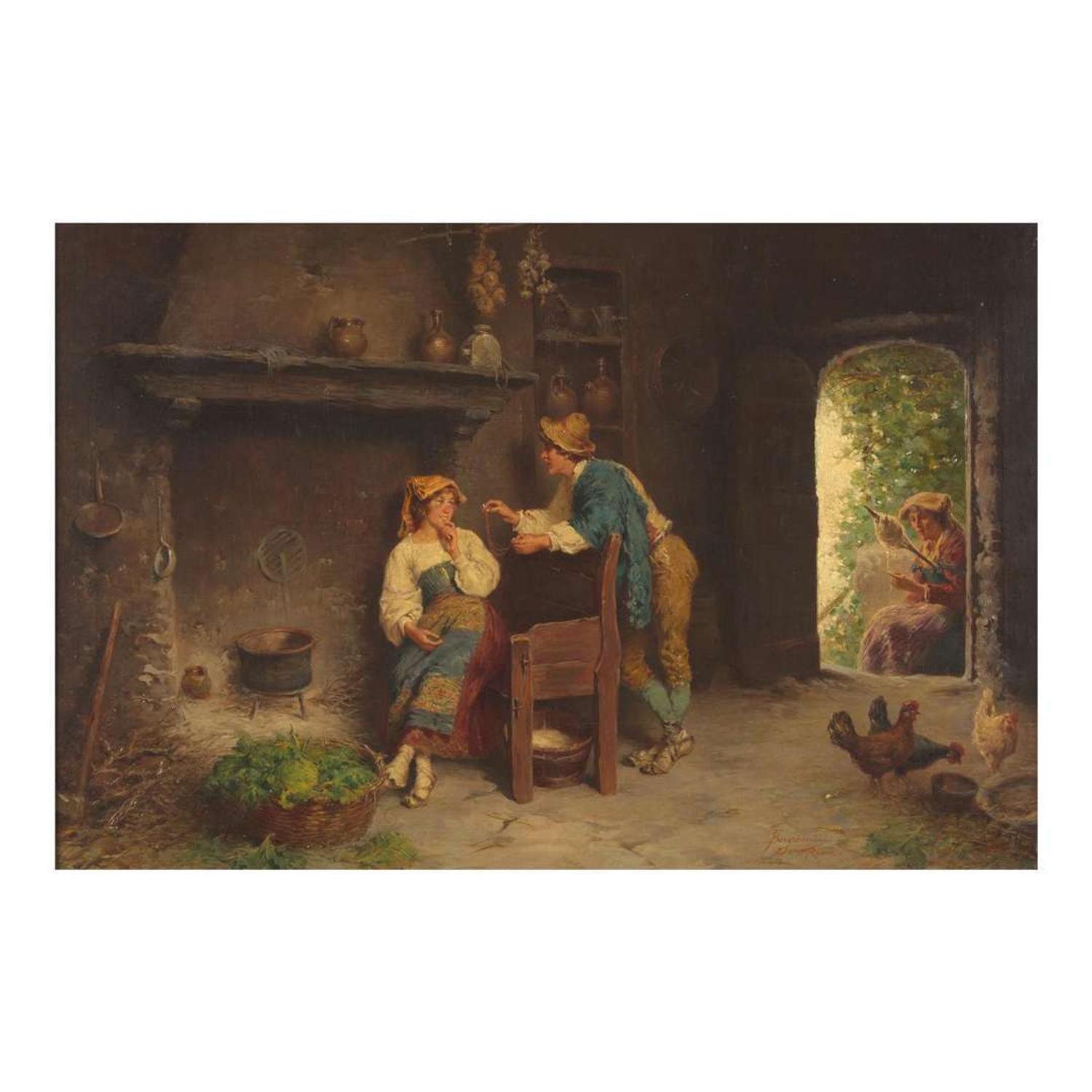 Francesco Bergamini (Italian, 1815–1883) A Lover's Gesture
