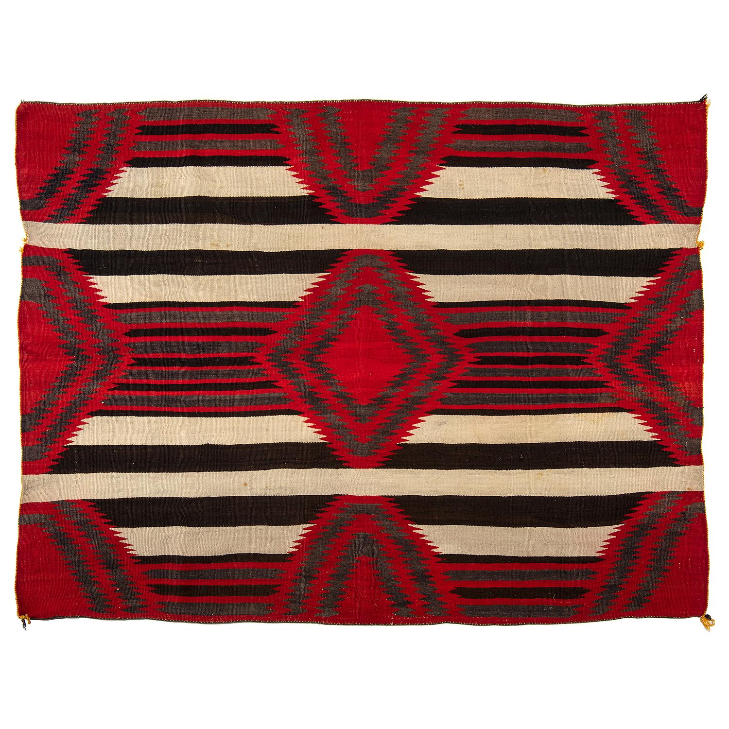Navajo Third Phase Blanket / Rug, Collected U.S. Special Agent Johnson N. High (1842-1909)