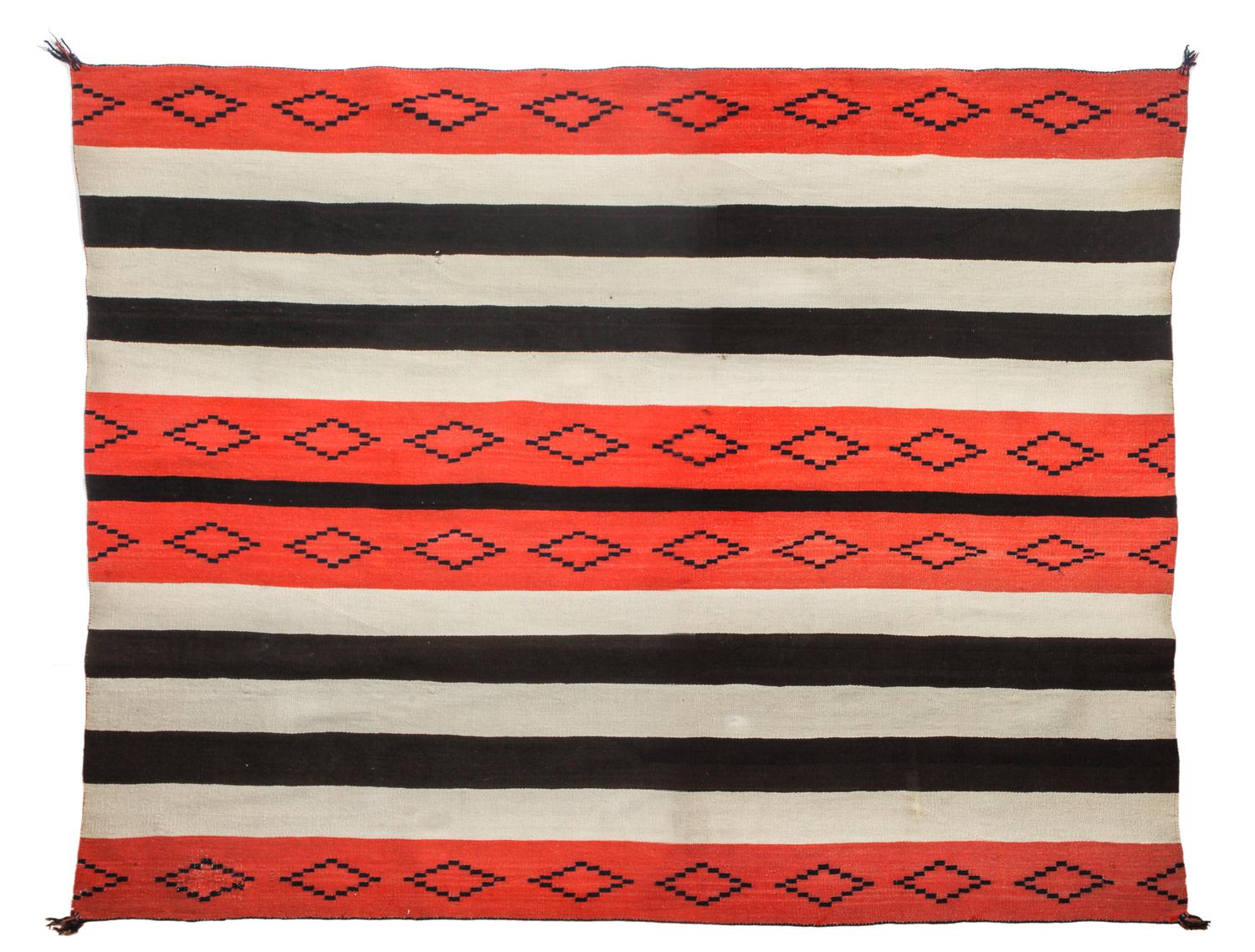 Navajo Second Phase Variant Chief's Blanket 54 x 74 inches — Circa 1875