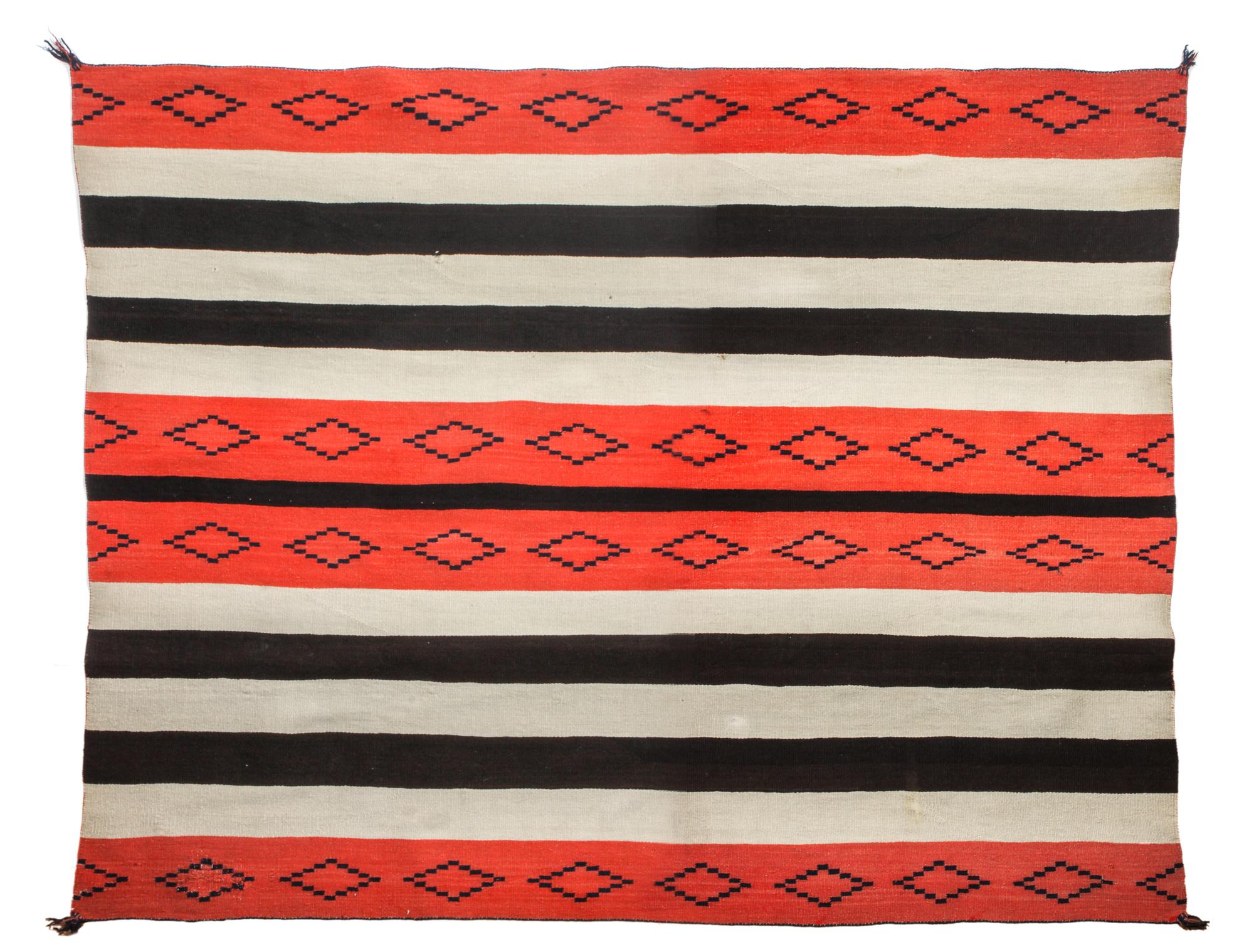 Navajo Second Phase Variant Chief's Blanket 54 x 74 inches — Circa 1875