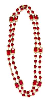 A Chanel Ruby Crystal Chiclet Sautoir.