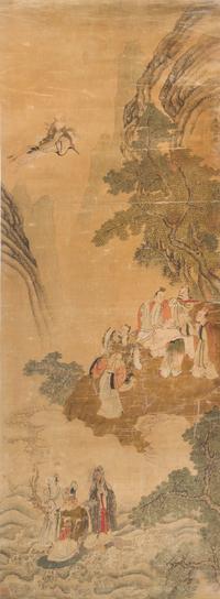 After Gai Qi, (1773-1828), A Gathering of Immortals to Celebrate Longevity depicting three groupings of ten immortals in a supernatural