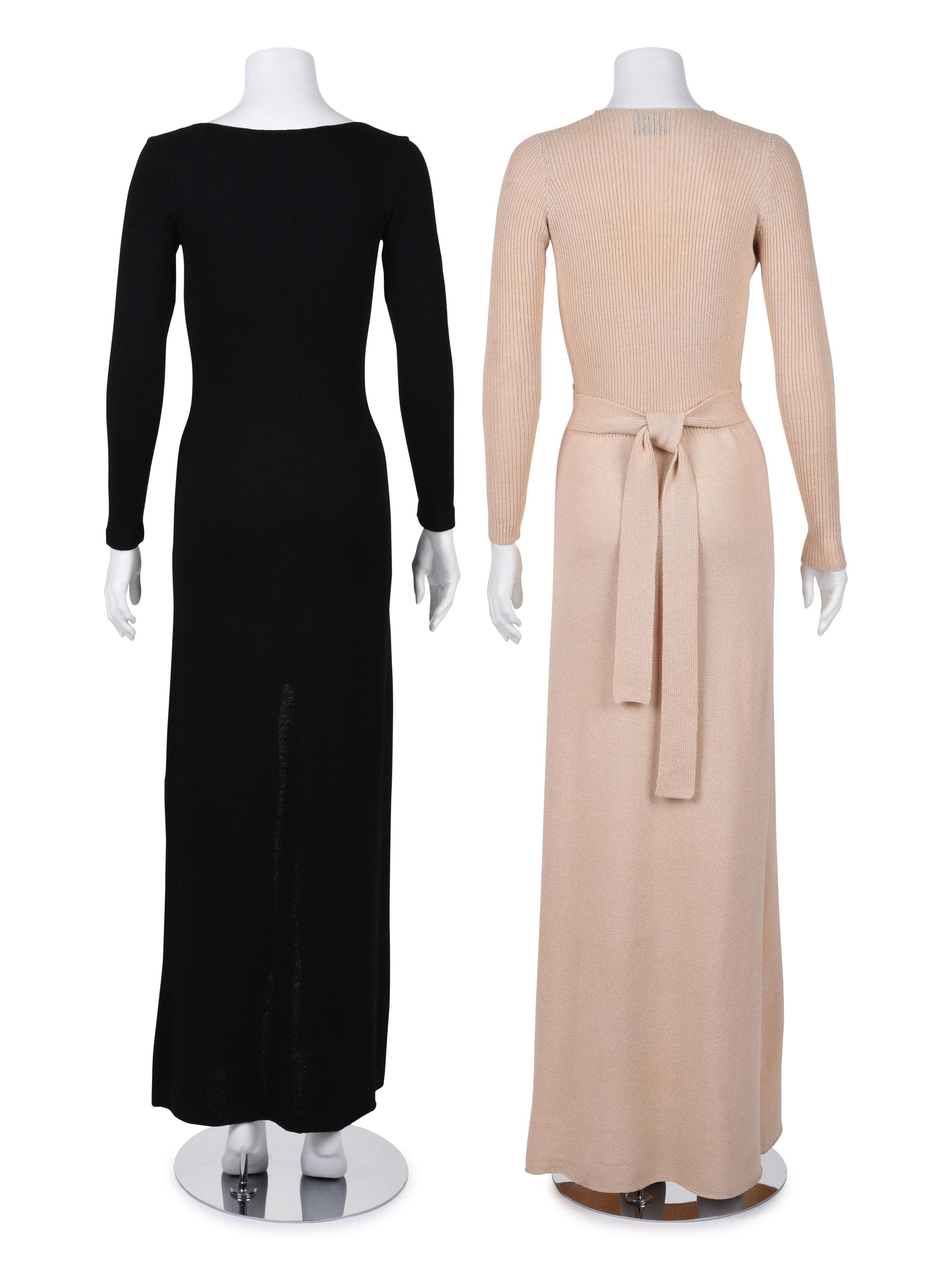 Two Adolfo Knit Dresses, 1970s