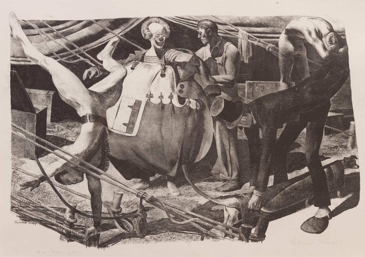 Robert Riggs, (American, 1896-1970), On the Lot