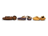 Group of Plains Children's Beaded Hide Moccasins