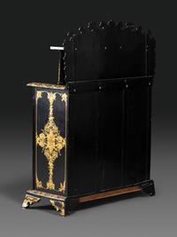 A Victorian Black Lacquered, Parcel Gilt and Mother-of-Pearl Inlaid Sideboard