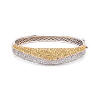 DIAMOND AND YELLOW SAPPHIRE BANGLE BRACELET