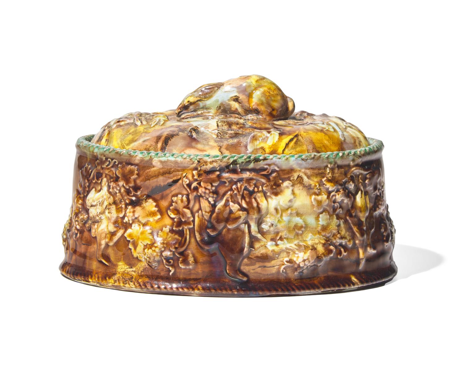 A Wedgwood Majolica Game Pie Dish and Cover