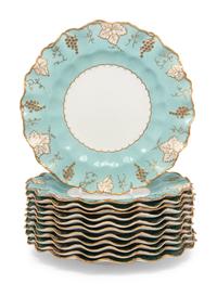 A Set of Twelve Royal Crown Derby Porcelain Dessert Plates