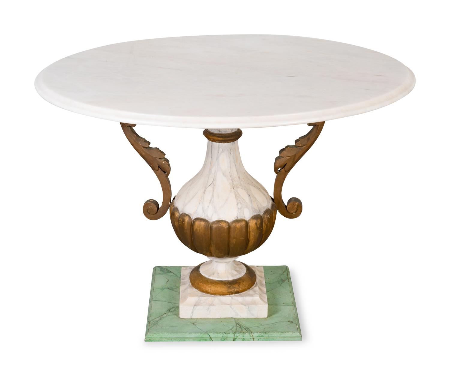 An Italian Empire Style Painted Center Table — 20TH CENTURY