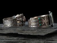 Navajo Sterling Silver and Turquoise Cuff Watchband, PLUS