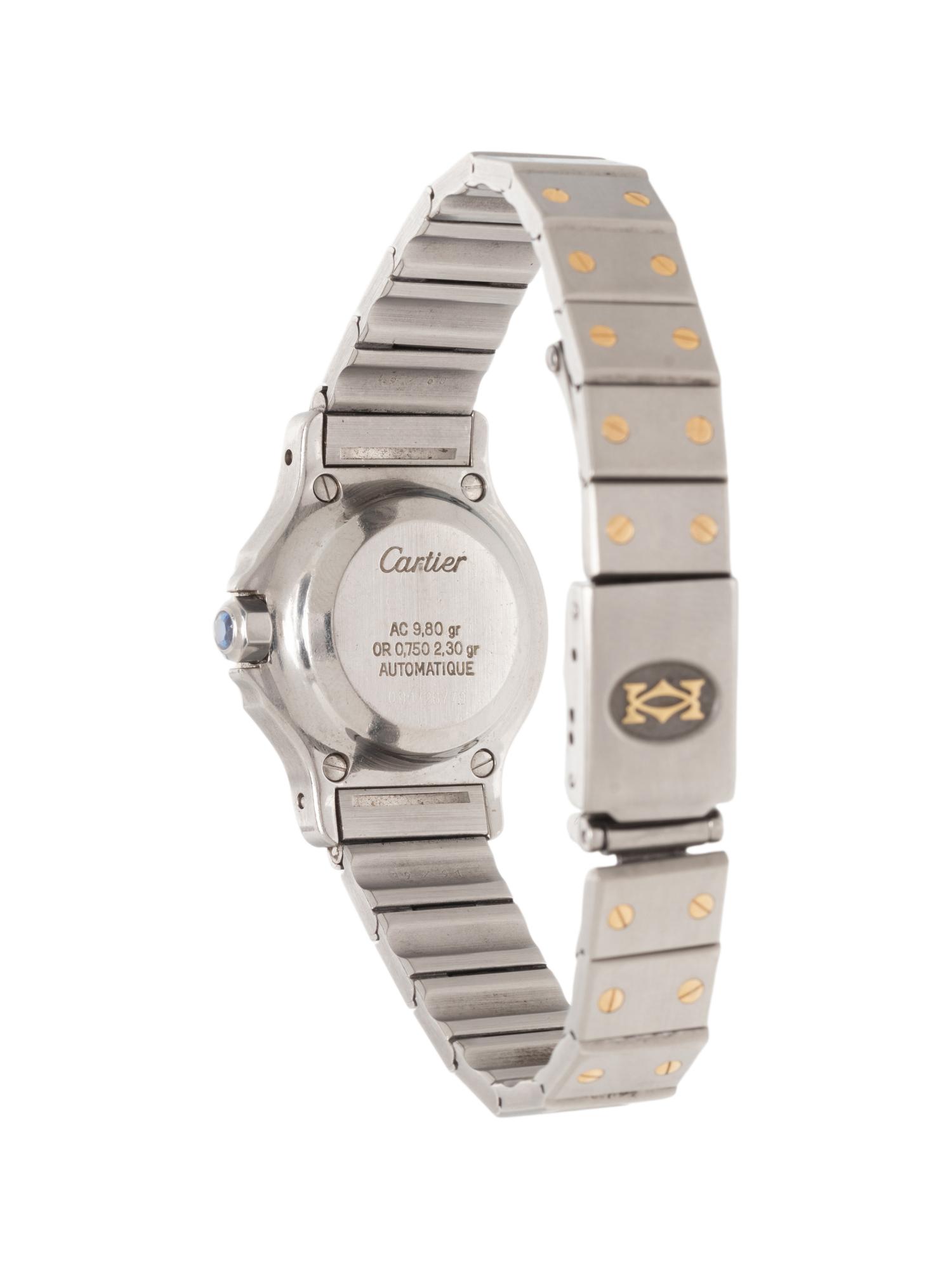 CARTIER, STAINLESS STEEL AND YELLOW GOLD 'SANTOS RONDE' WATCH