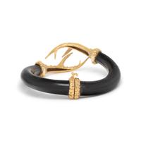 HORN AND YELLOW GOLD BANGLE BRACELET