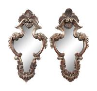 A Pair of Italian Silvered Wood Mirrors