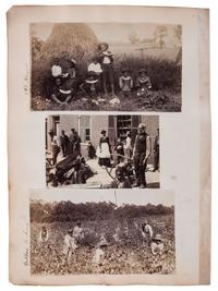 [RECONSTRUCTION]. A group of 8 photographs of African Americans, including stereoview of a cotton gin, comprising: