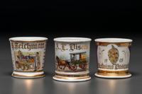 Three Grocer's Porcelain Occupation Shaving Mugs
