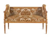A Louis XVI Style Giltwood Settee