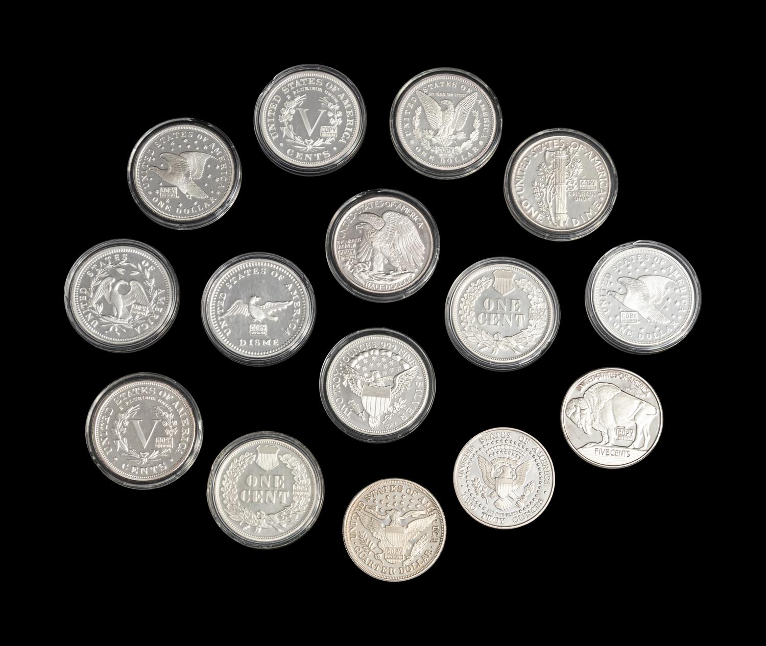 [PRIVATE ISSUE] Fifteen 2-Troy Oz. Silver Rounds