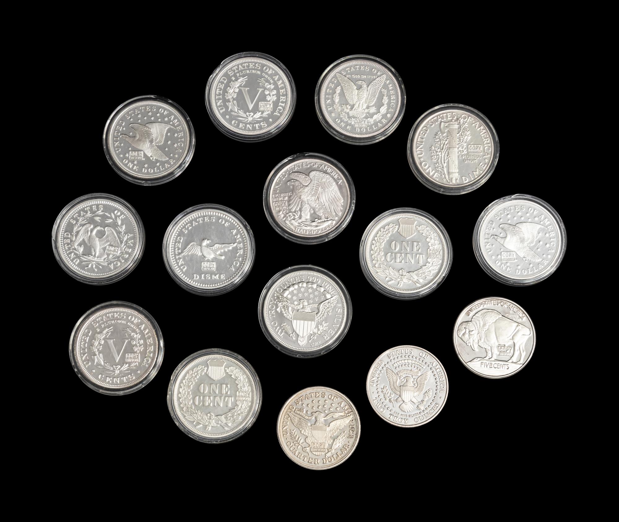 [PRIVATE ISSUE] Fifteen 2-Troy Oz. Silver Rounds
