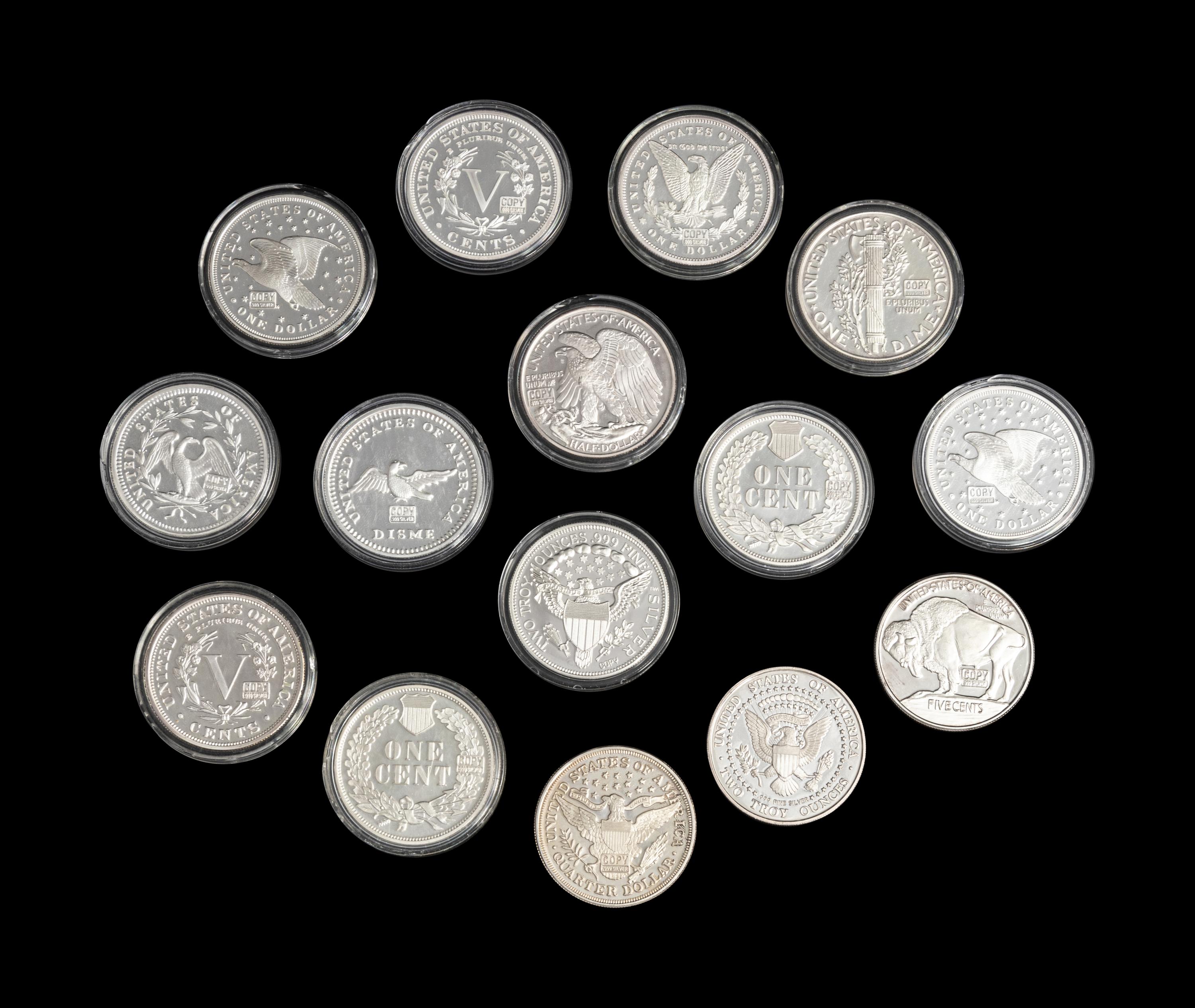 [PRIVATE ISSUE] Fifteen 2-Troy Oz. Silver Rounds