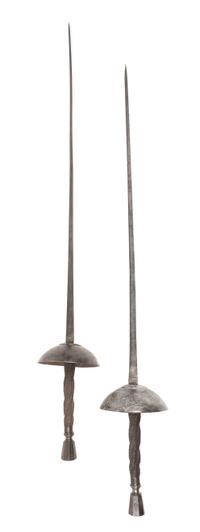 A Matched Pair of Continental Fencing Epees Length 38 1/4 inches.