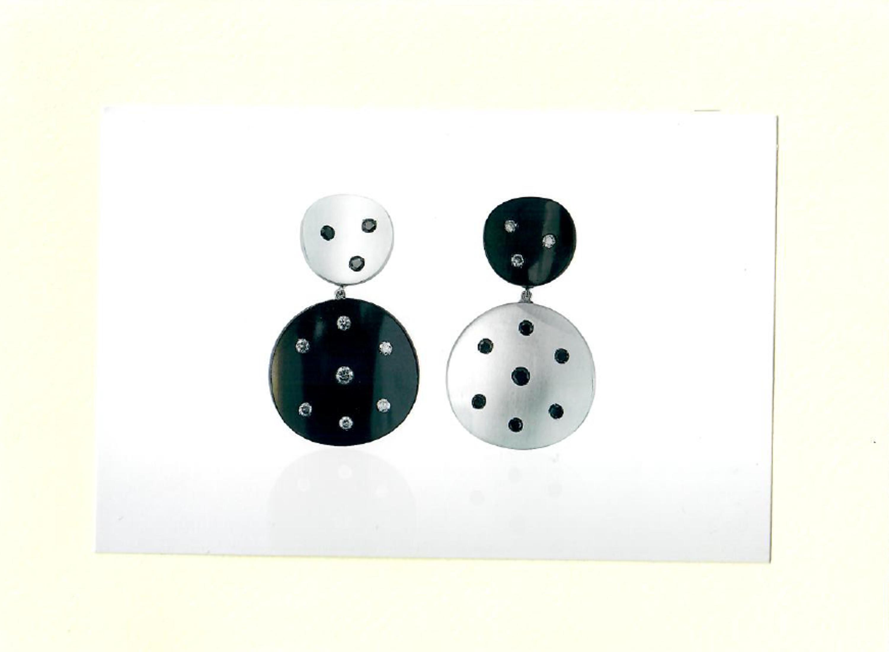 Sabbadini, Diamond, Black Spinel, and Aluminum Earrings