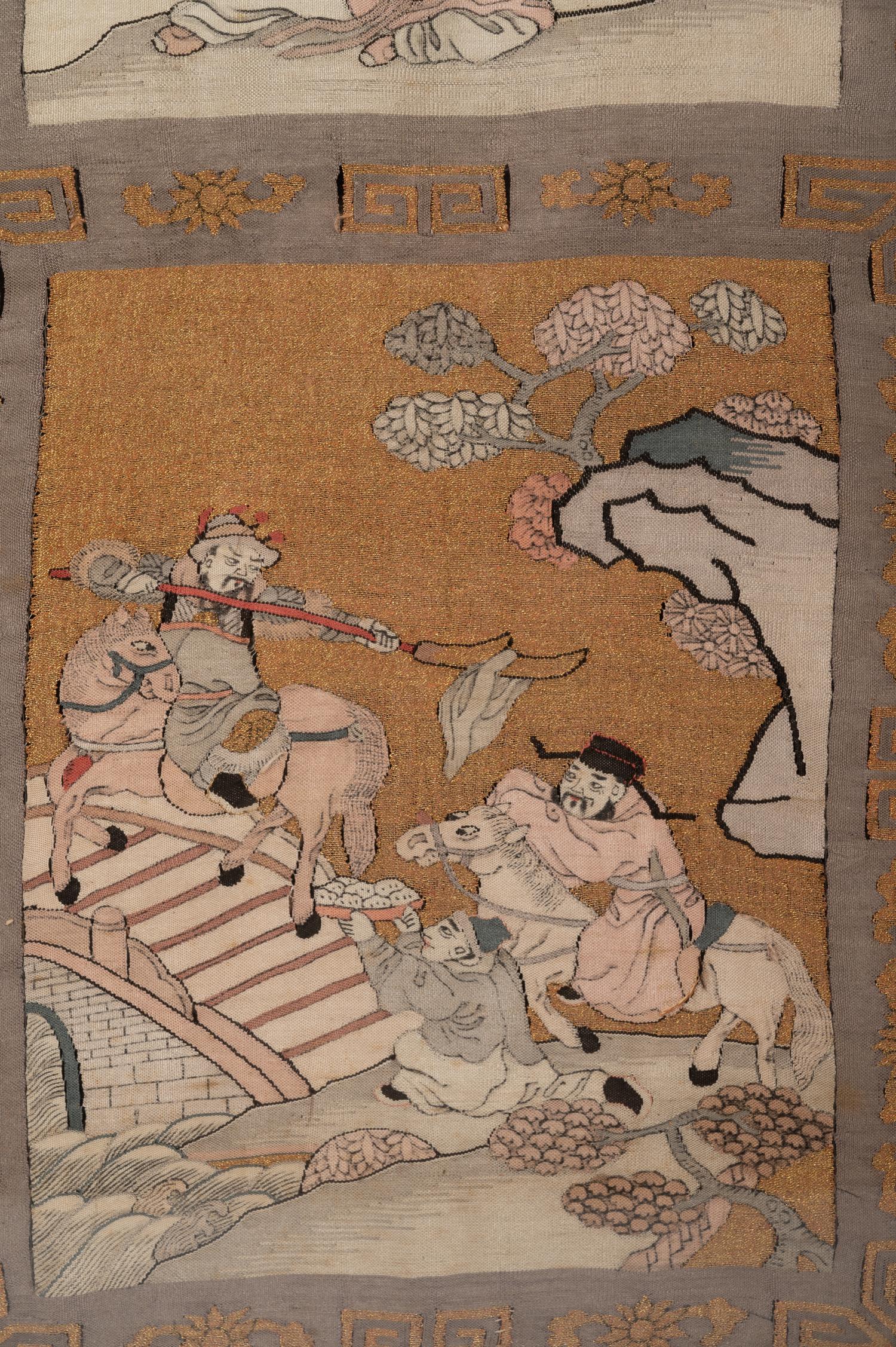 Two Chinese Kesi Silk Panels