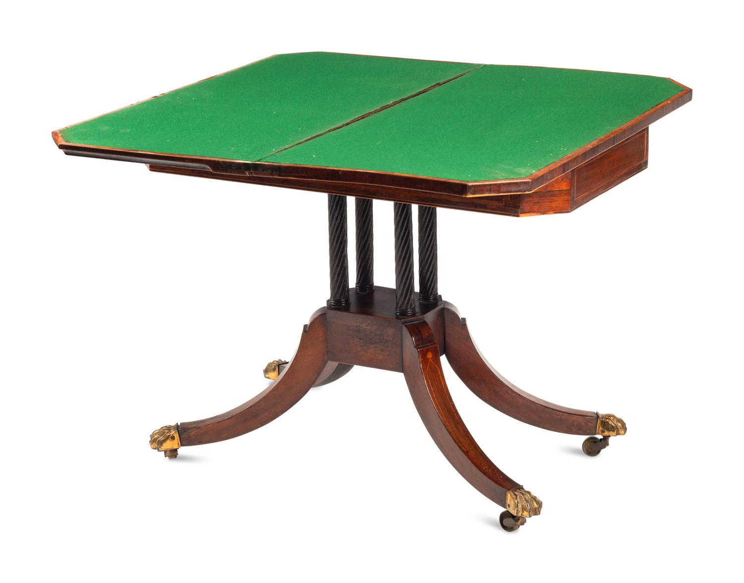 A Regency Style Rosewood Flip-Top Table
