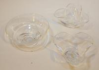 Three Steuben Glass Bowls. Diameter of largest 7 1/8 inches.