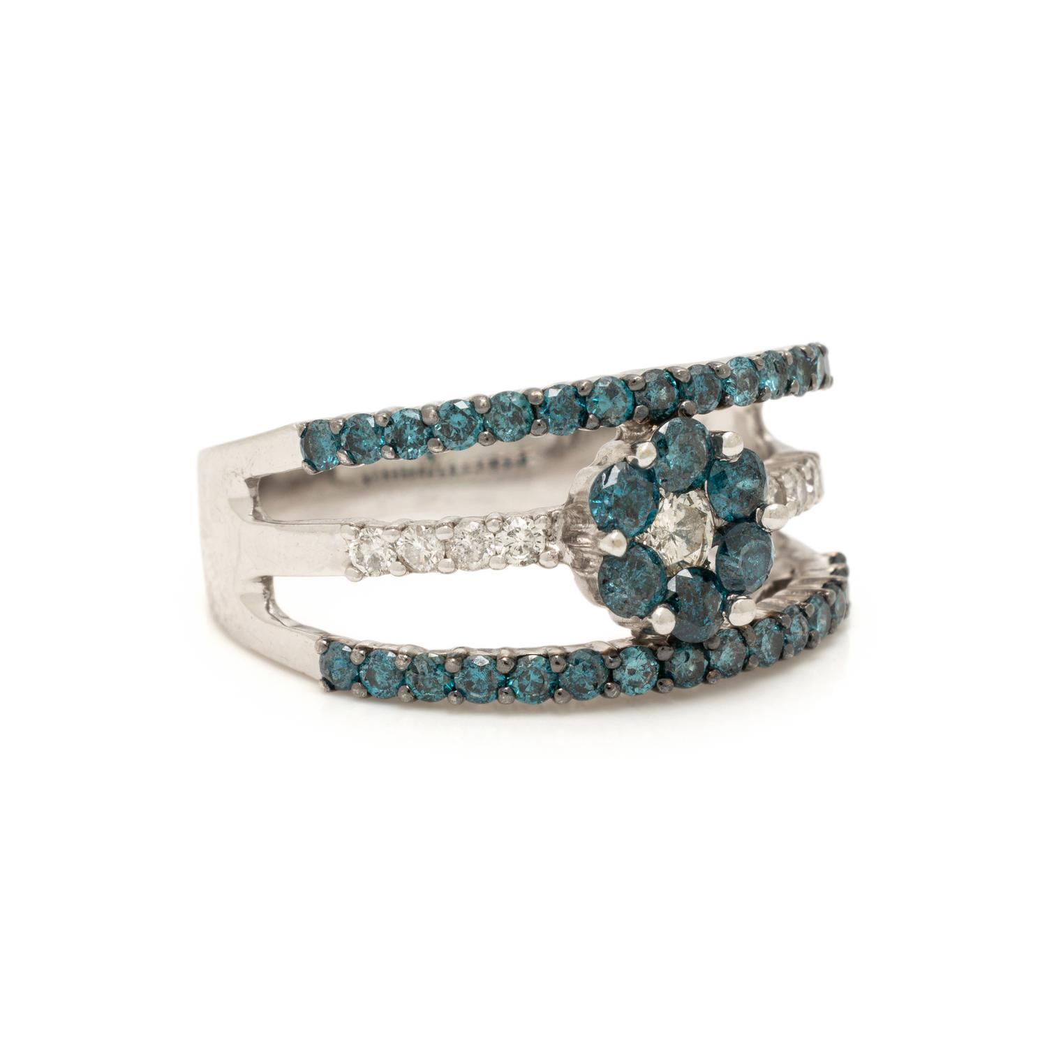 Two Treated Blue Diamond Rings