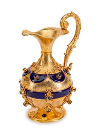 A Continental Jeweled, Enamel and Silvergilt Ewer — LATE 19TH/EARLY 20TH CENTURY